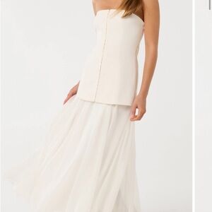 Ever New Strapless Cream Dress